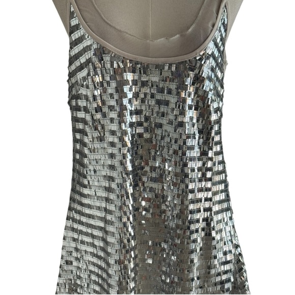 FREE PEOPLE x Intimately FP Disco Fever Mini Slip Silver Sequin Mesh Dress - Picture 9 of 15